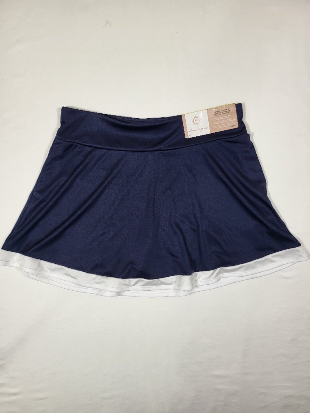 NWT Ben Hogan Tummy Control 16 Inch Color Block Golf Skort Peacoat Navy Blue M